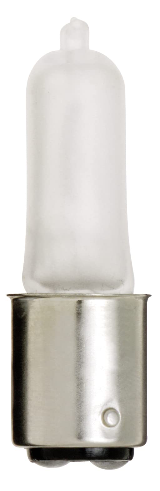 Satco T4 Halogen Light Bulb, 50 Watts, Frosted, BA15d Base, Model S1982/12, 12-Pack