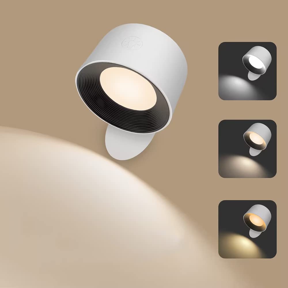 Amouhom LED Wall Sconce with Remote Touch Control Wall Mounted Night Light 5 Brightness Levels &7 Colors with 2500 mAh Battery 3