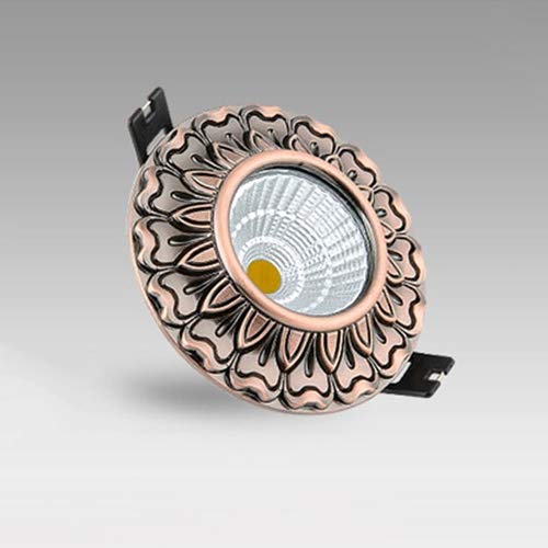 OZZKI Recessed 3W/5W/7W LED Slim Recessed Lighting European Bronze Panel Retro COB Downlight Ultra Bright Integrated Down Lights