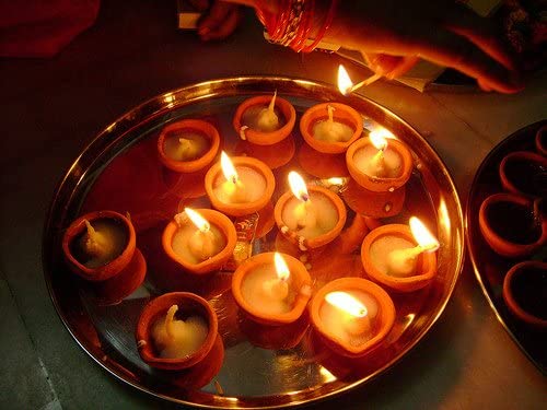 Pure Source India Earthen Clay Diya Set of 24 | Natural Small Mitti Ka Diva for Diwali Pooja