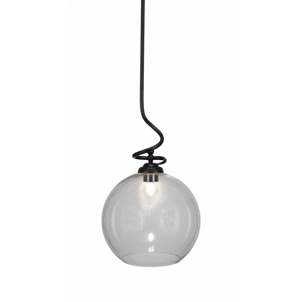 Toltec Lighting Capri 1 Light Pendant in Matte Black (900-MB-4390)