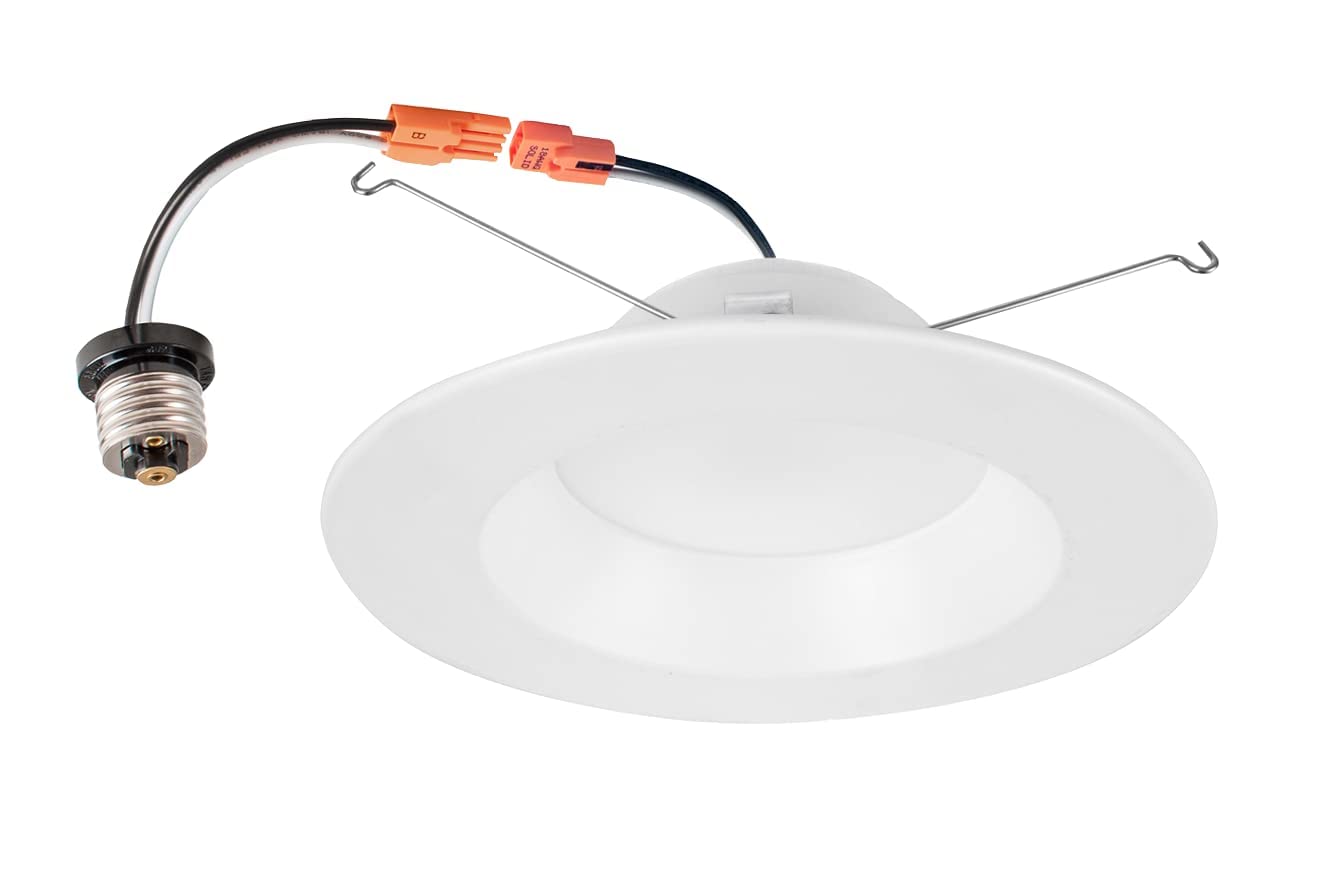 Italuce LED Recessed Ceiling Light 2700K-5000K Color Temperature Selectable, CRI90, 10W=80W, Dimmable Downlight (6 inch, White)