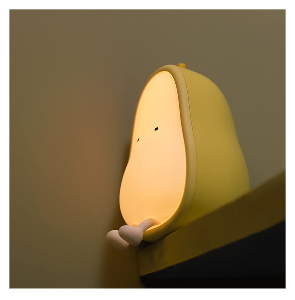 ipalmay Night Light Lamp for Kids, USB Rechargeable, BPA-Free Silicone, Color Changing, Yellow Pear, Model 21727