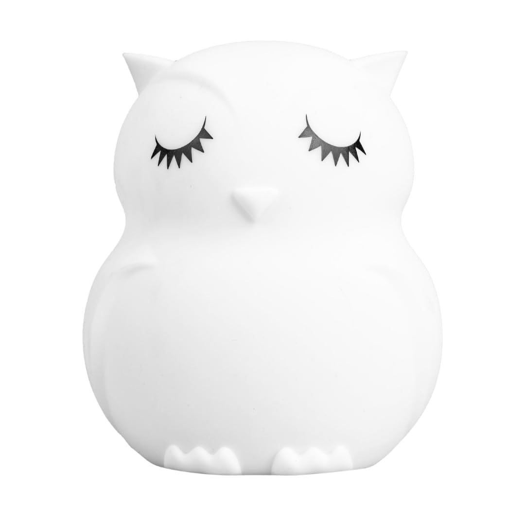 Lumipets Animal Kids Night Light  Junior Owl  Soft and Safe Silicone Rubber Lamp  Soothing Colors  Portable  Easy Control