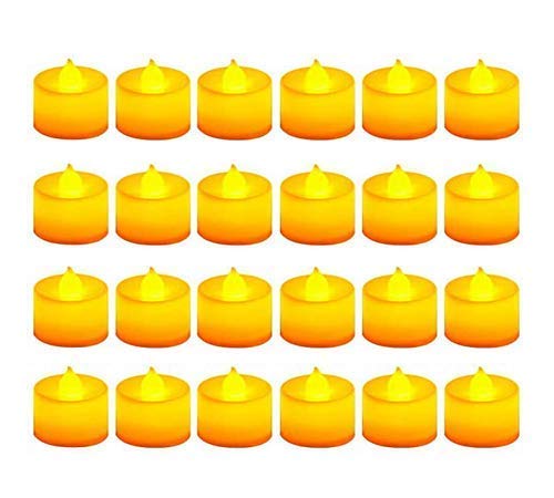 Rangwell Battery Operated LED Candle Tealight Diya Decorative Lights for Home Wall Lighting Decoration (White Pack of 12)