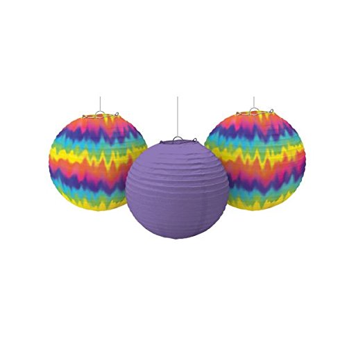 60'S Round Party Lanterns, 9.5&quot;, 3 Ct.