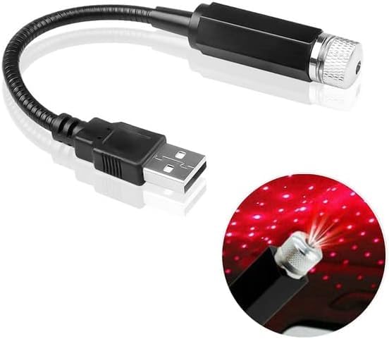 2Pcs Red Mini Led Projection Lamp, Usb Car Roof Star Projector, Night Light