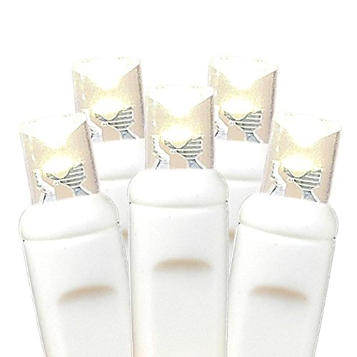 Novelty Lights, Inc. Bat20 Led Battery Operated Christmas Mini Light String Set, Warm White, White Wire, 20 Light, 8' Long