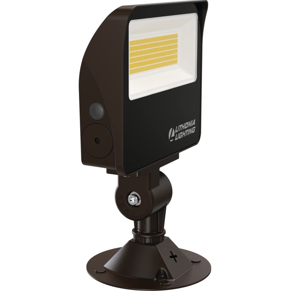 Lithonia Lighting Outdoor LED Floodlight, Knuckle/Yoke Mount, 6.04in, Bronze, Model ESXF1 ALO SWW2 KY DDB M2