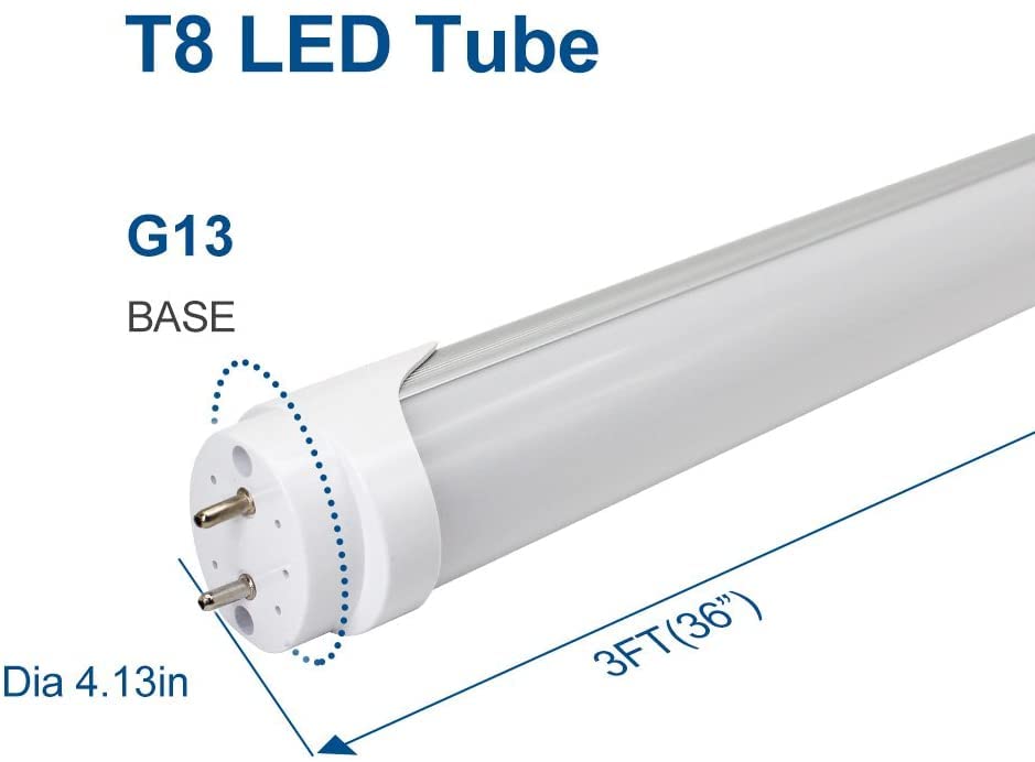 Lightingwill Led T8 Light Tube 3Ft  Warm White 3000K-3500K  Dual-End Powered Ballast Bypass  2000Lumens 15W (32W Fluorescent Equivalent)  Frosted Cover  Ac85-265V Lighting Tube Fixtures  1Pack