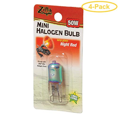 Zilla Mini Halogen Bulb  Night Red 50W  Pack of 4