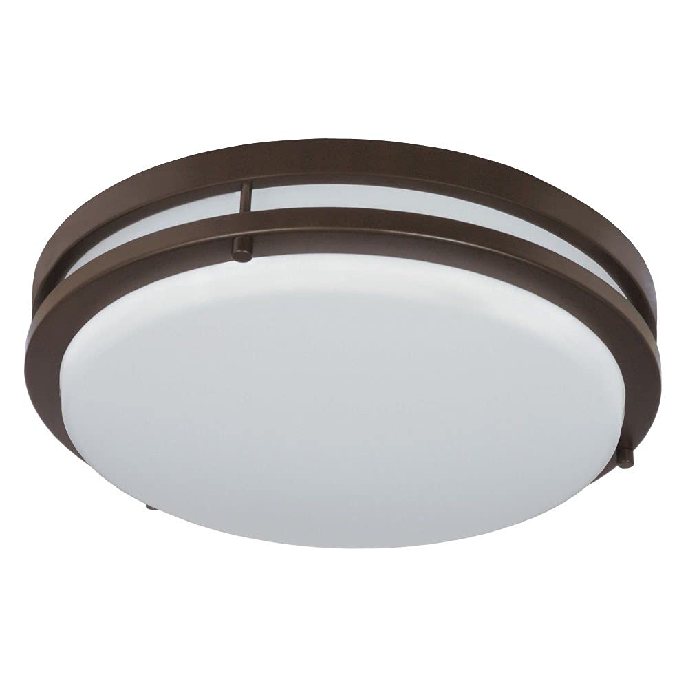 Good Earth Lighting Gel Jordan 14 in. LED Flush Mount LT Bronze, Dimmable, 1700 Lumen, 3000K, 50,000 Hour Rated Lamp Life
