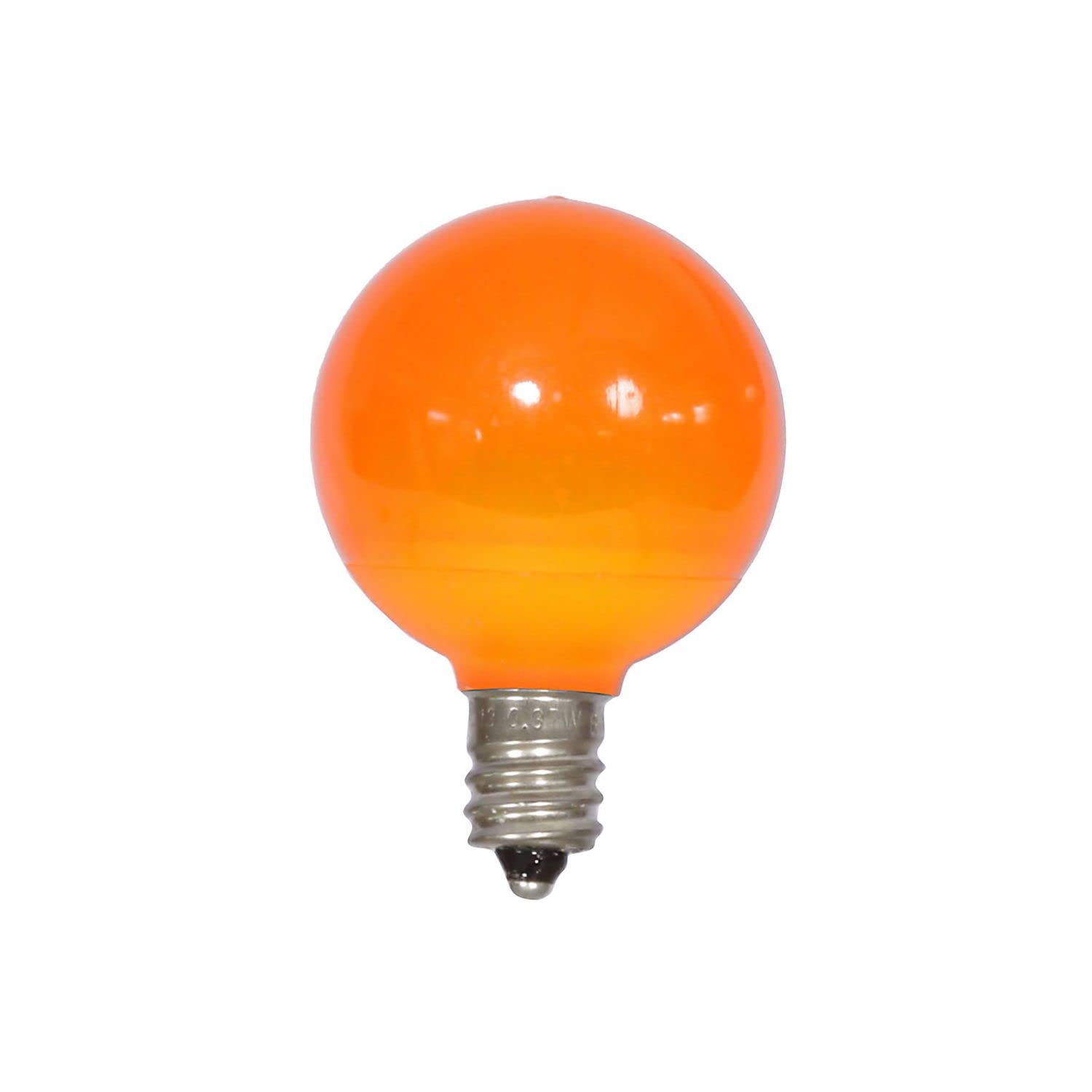 Vickerman G40 LED Bulb, Orange Ceramic, Dimmable, E12, 0.96 Watts, 120 Volt, Model XLEDCG48-25, 25 Bul
