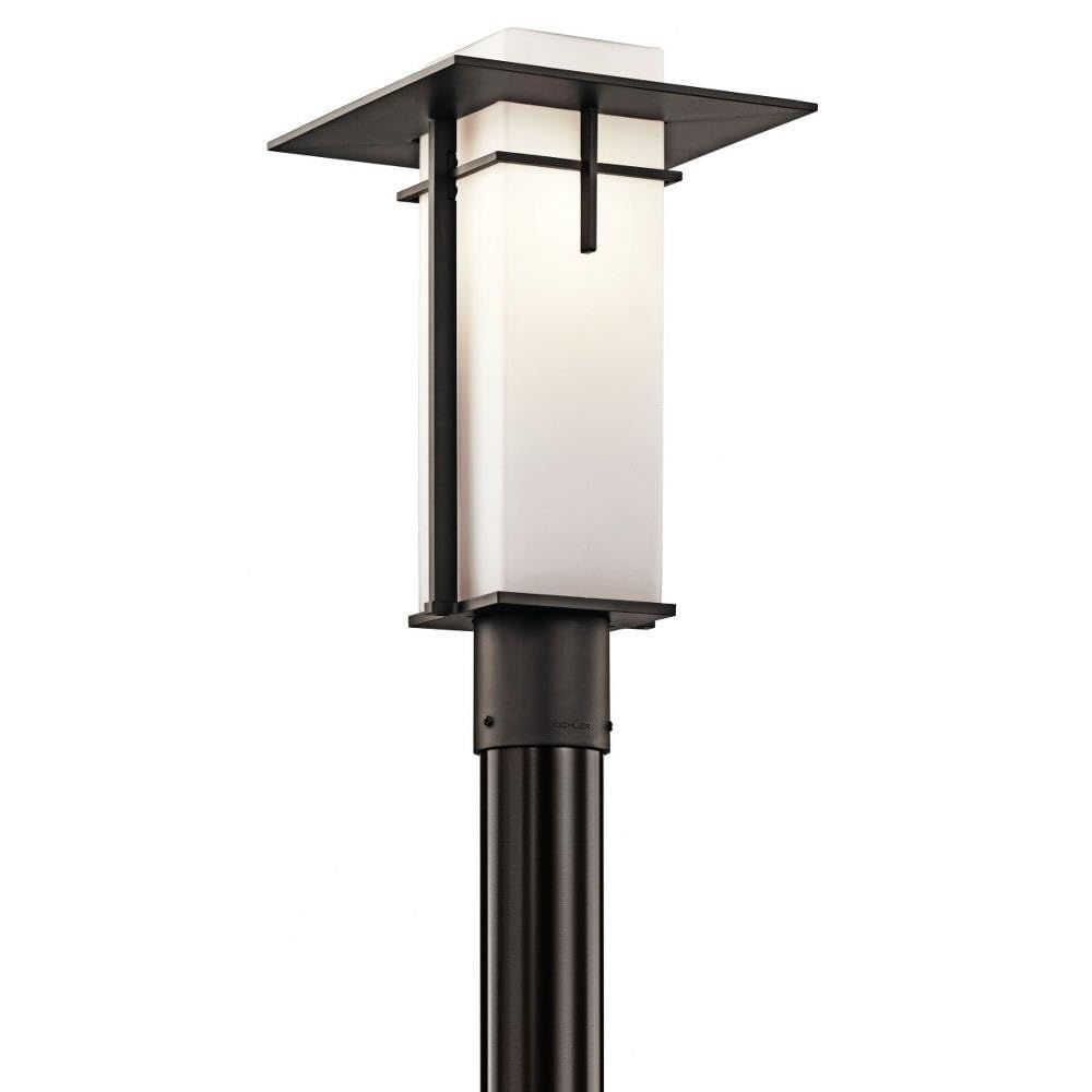 Kichler Outdoor Post Mount Light, 1-Light, Metal, Old Bronze, Model 49646OZ