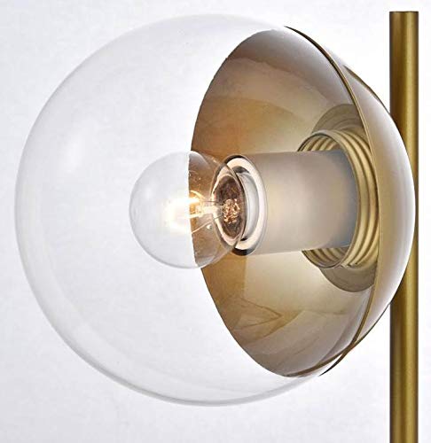 Living District Eclipse 1 Light Brass Table Lamp With Clear Glass