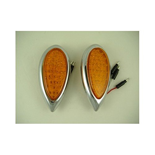 United Pacific Amber LED Tear Drop Hot Rod Classic Antique Marker Running Turn Signal Lights