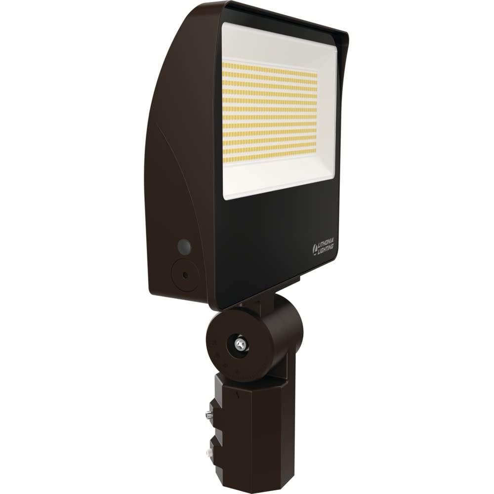 Lithonia Lighting Outdoor LED Floodlight, Adjustable Lumen Output, 3000K/4000K/5000K Switchable Color Temperature, Knuckle or Yo