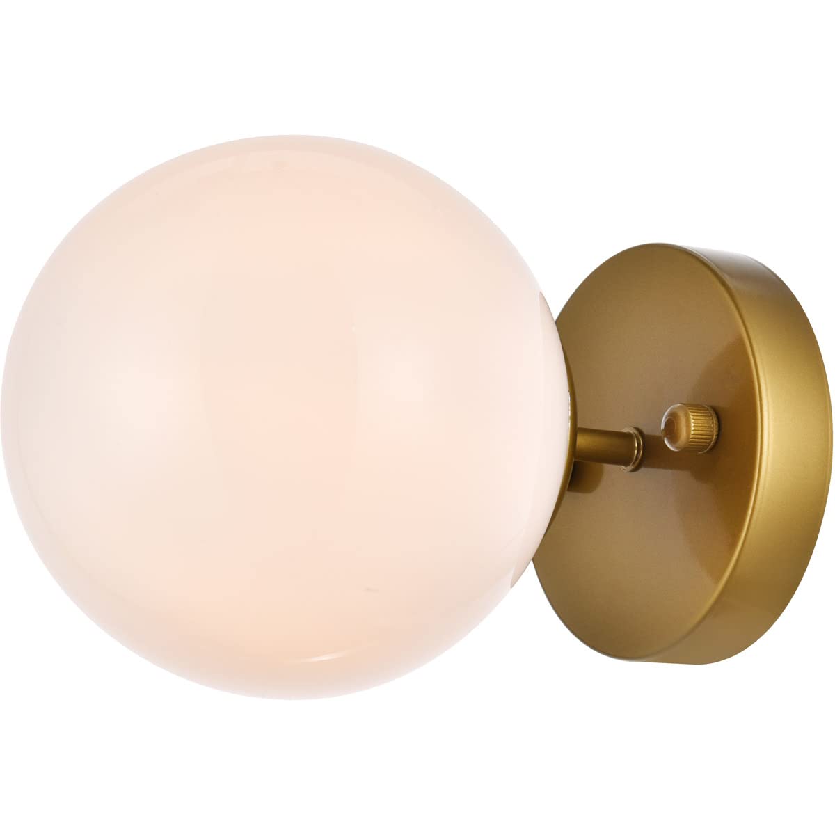 Living District Mimi 1-Light Metal Flush Mount in Brass and Frosted White