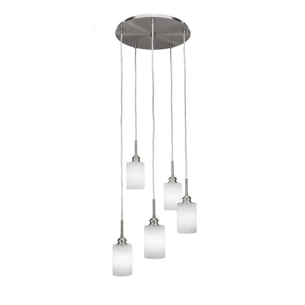 Toltec Lighting Edge 5 Light Cluster Pendalier In Brushed Nickel (1175-Bn-310)