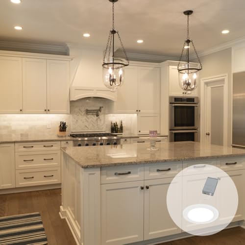 Juno Led Recessed Lights 6 Inch Round Wafer Downlight  5-In-1 Switchable White Color Temperature  120 Volts  6-Inch Ultra-Thin Flat Trim  Matte White  4-Pack (Wf6 Sww5 90Cri Mw Cp4 M2)