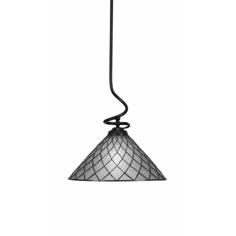 Toltec Lighting Capri 1 Light Pendant in Matte Black (900-MB-918)
