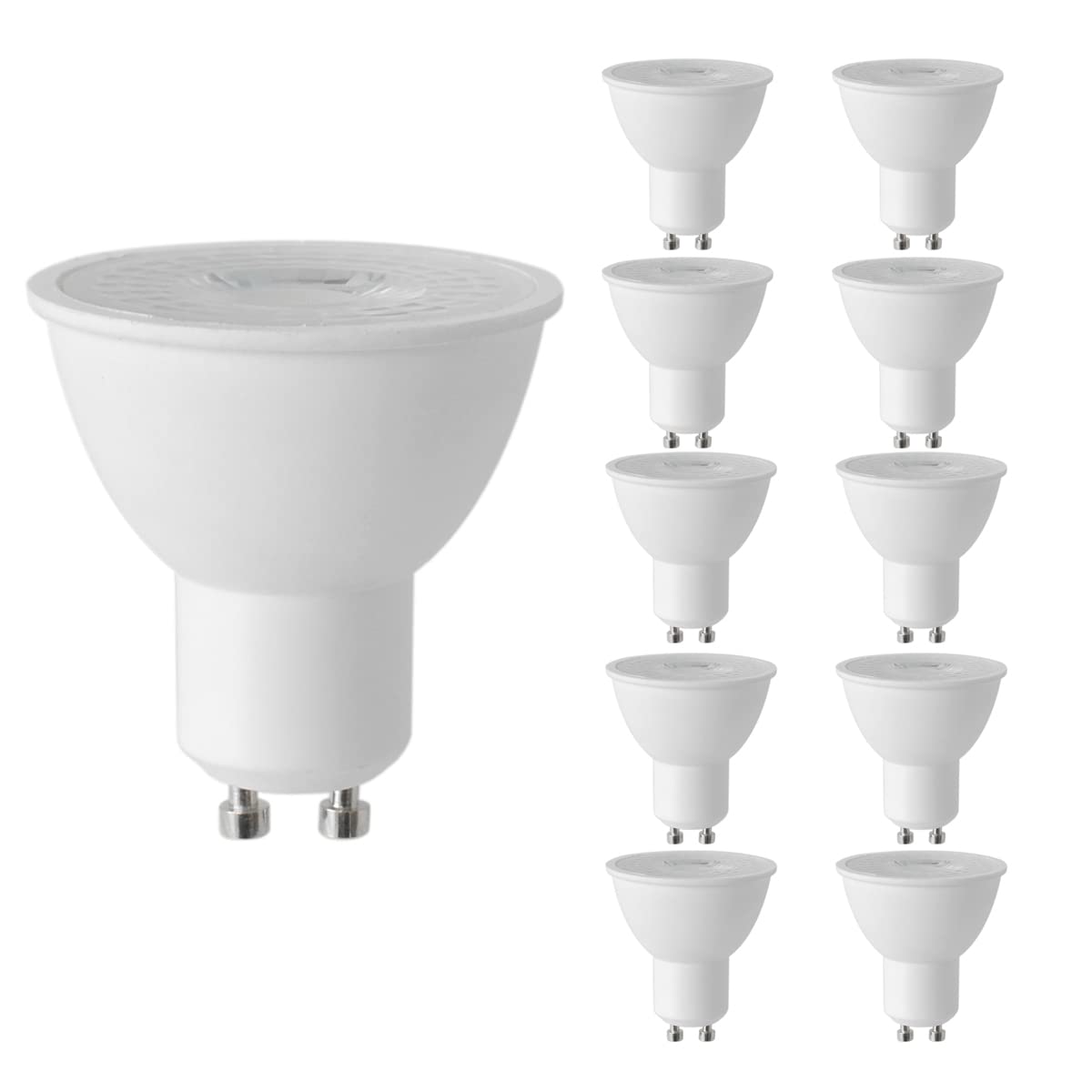Rysa Light 10-Pack Daylight Glow Gu10 Led Spotlight, 5000K Dimmable,5.5W 50W Equivalent Recessed Lighting, 500Lm,38 Beam Angle