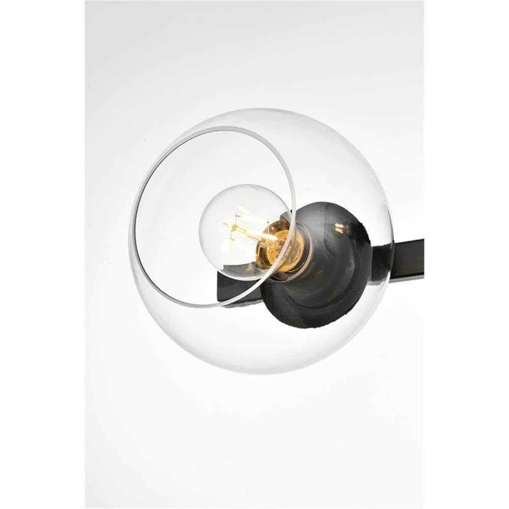 Living District Rogelio 4-Light Iron & Glass Bath Sconce in Black/Clear