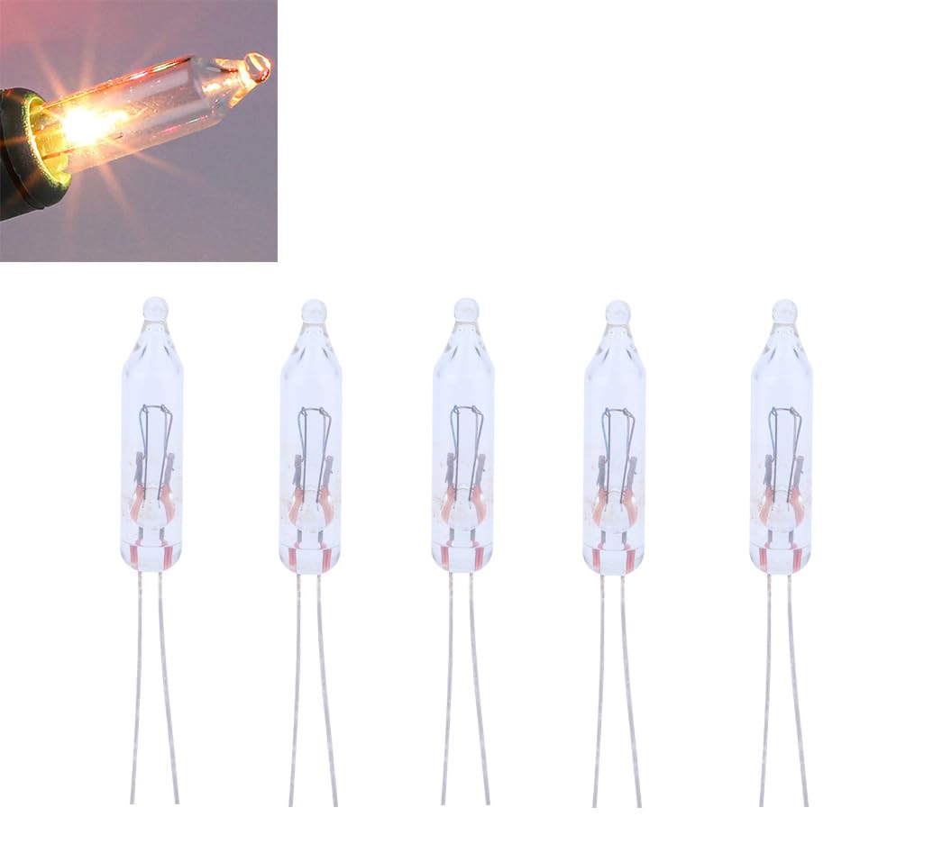 Generic 12V Mini Christmas Replacement Bulbs, 0.96W, Pinched Base, White, Pack of 10