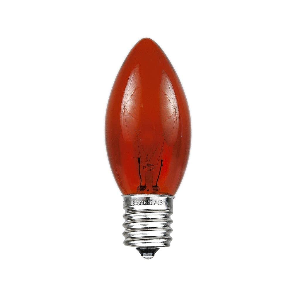 Novelty Lights C9 Outdoor Christmas Replacement Bulbs, 500 Pack, Amber, E17 Intermediate Base, 7 Watt, Glass