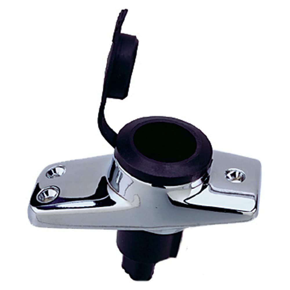 Perko 1059P00Dp Chrome-Plated 2-Pin Plug-In Light Base With 16° Rake - 3-3/4&quot; X 1-5/8&quot; Base