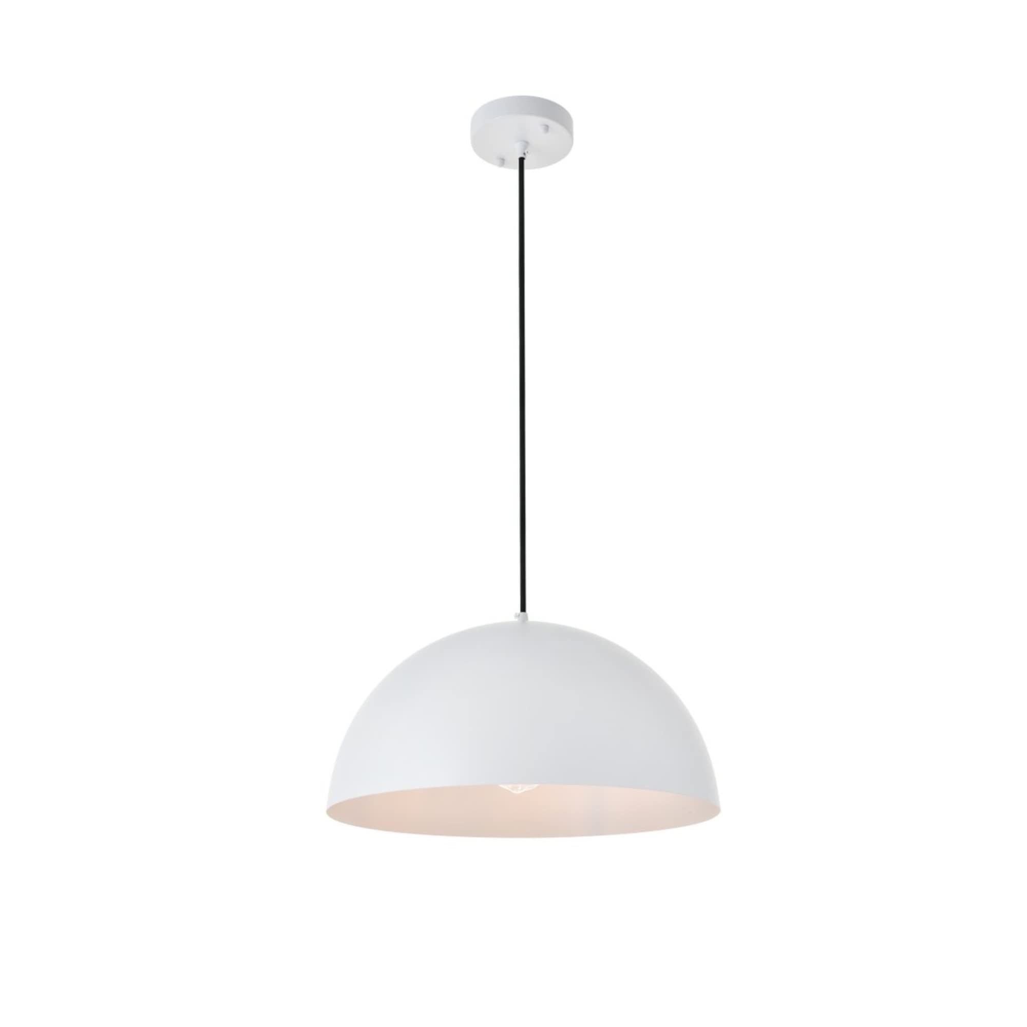 Living District Forte 1 Lt White Metal Pendant Light Fixture - Modern Home Decor