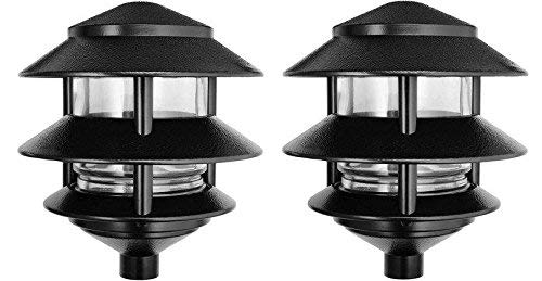RAB Lighting LL322B Lawn Light, 75W, 1220 Lumens, Aluminum, Pack of 2, Black
