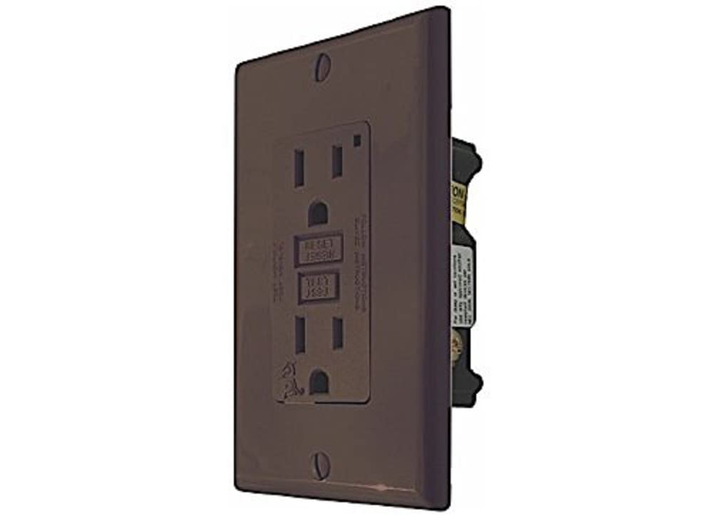 VALTERRA Diamond Group DG15BVP GFI Receptacle with LED Indicator Light - 15A, 120V, Brown