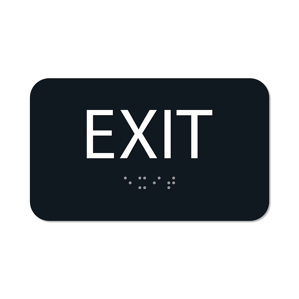 ALPHA DOG ADA SIGNS Braille Exit Sign 3x5 inch ADA Compliant Indoor Outdoor Business Easy Install USA Made (Black)