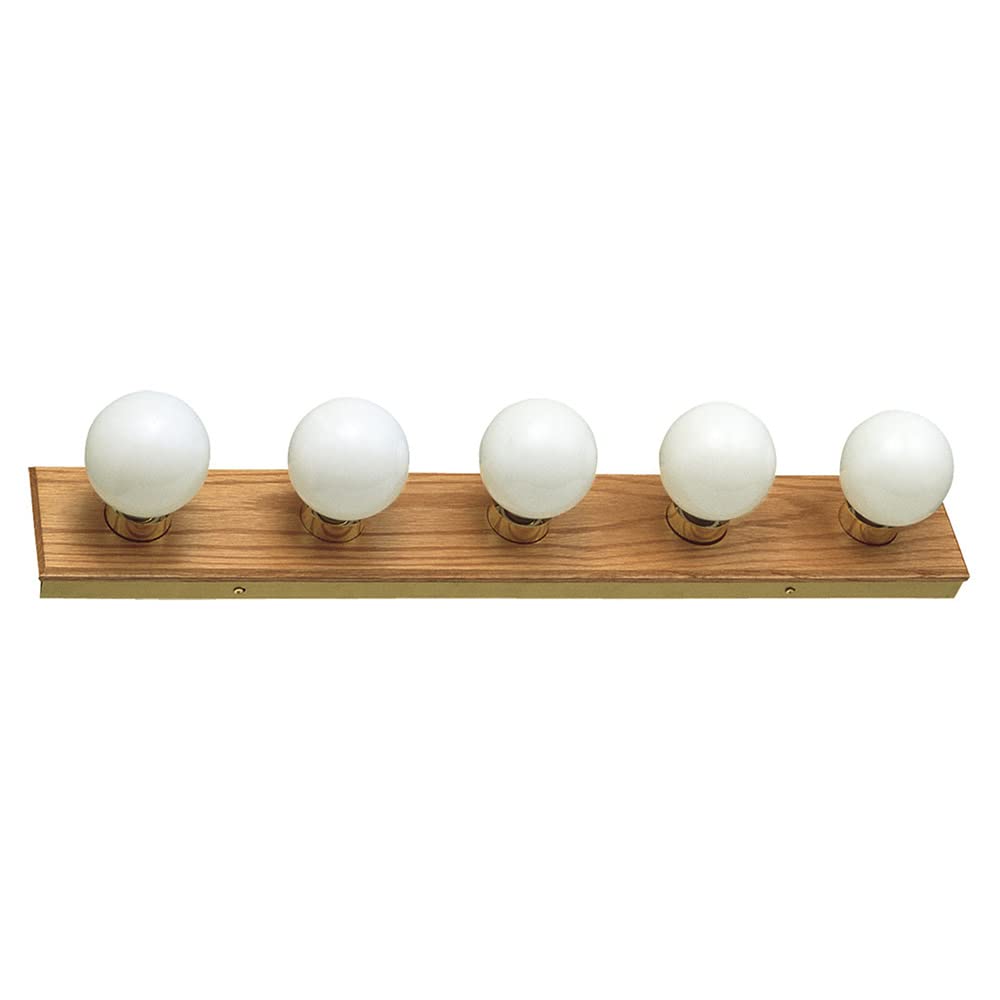 Design House 500215 5-Light Vanity Light, Wood, Honey Oak Finish