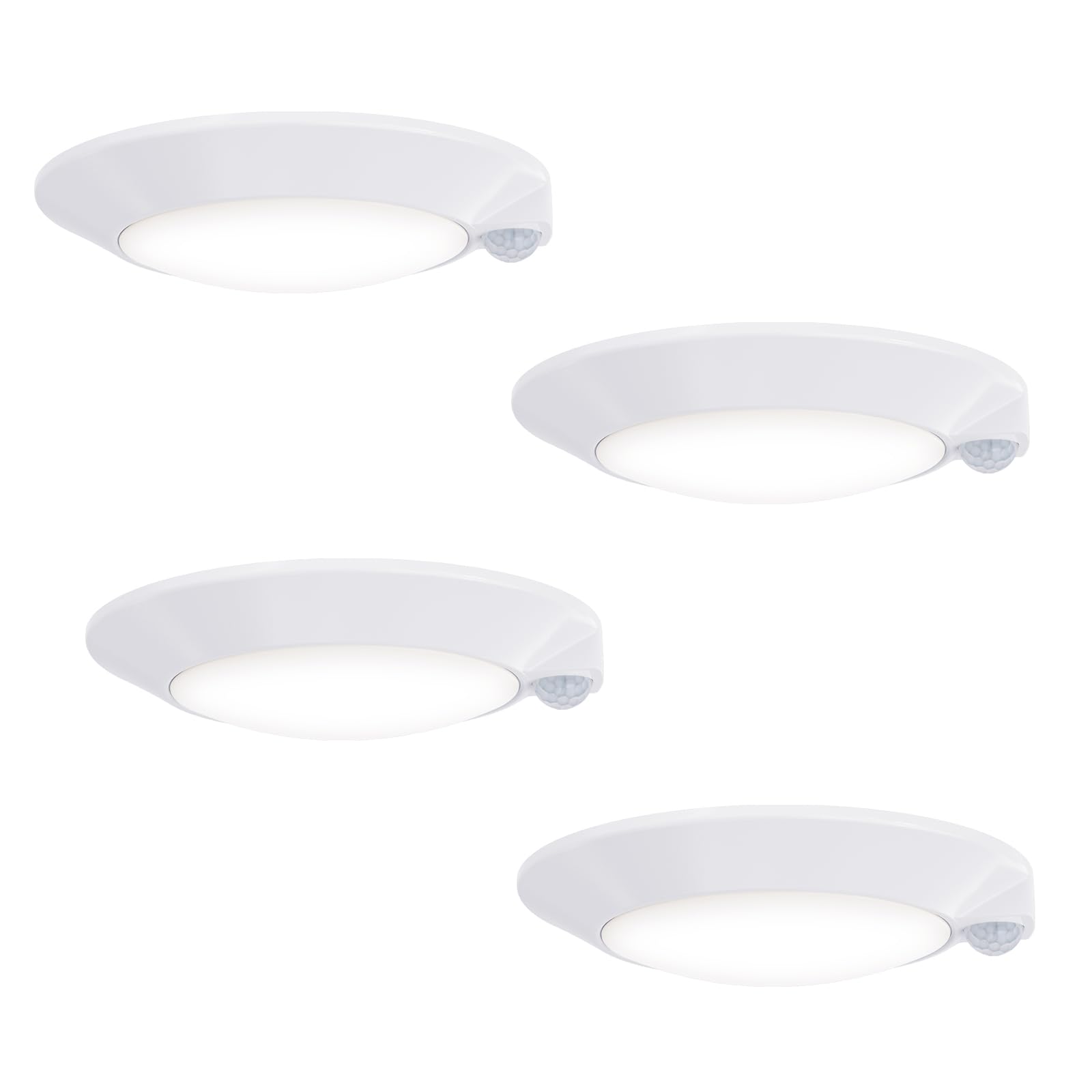 Sofiton 4 Inch Motion Sensor Ceiling Light  10W 650LM  60s Timeout  120V LED Disk Lights  CRI90+  ETL Certified  Non-dimmable  Wet Location - Closets  Hallway  Entryway  Stairs  4 Pack