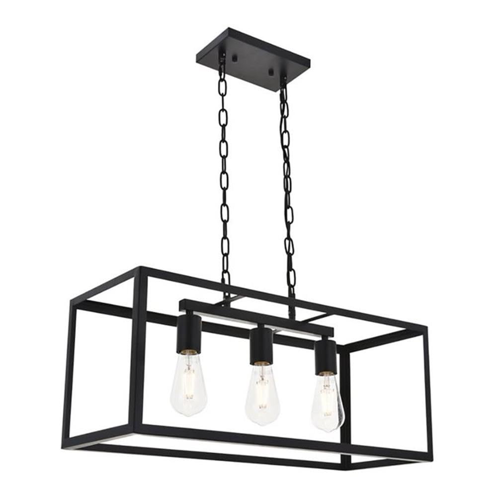 Elegant Lighting Living District Indoor Modern Home Decorative Bright Ceiling Resolute 3 Light Black Pendant
