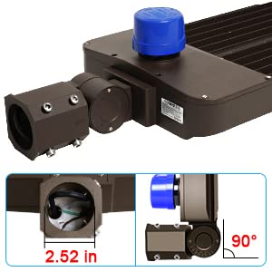 Juyace 300W Led Parking Lot Light Slip Fitter Mount Dusk To Dawn Outdoor Lighting Exterior Flood Commercial Outside Ip65 Waterproof 100-277V Security Area Shoebox Street