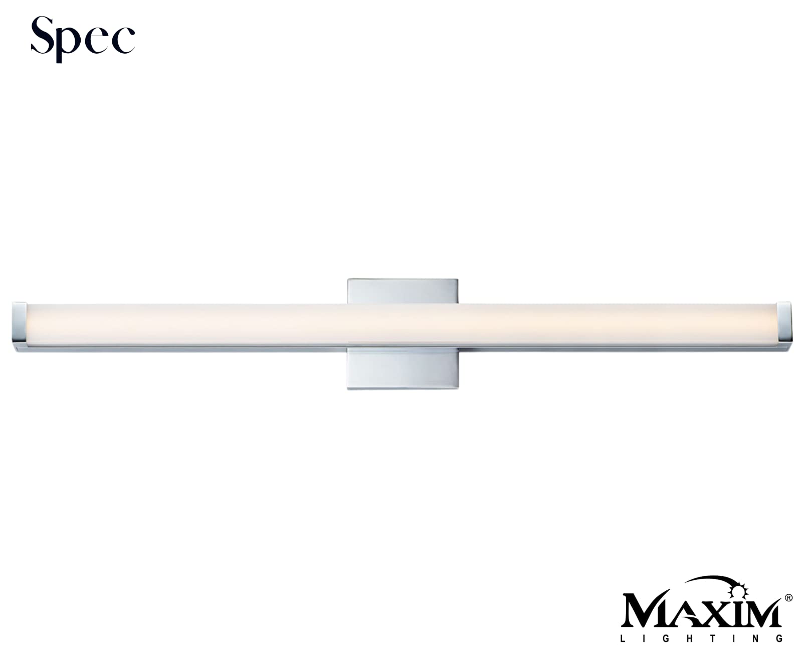 Maxim 52006PC Spec Collection 36 Inch Dimmable LED Bathroom Vanity Light I 3000K I Polished Chrome I Modern Contemporary Light F