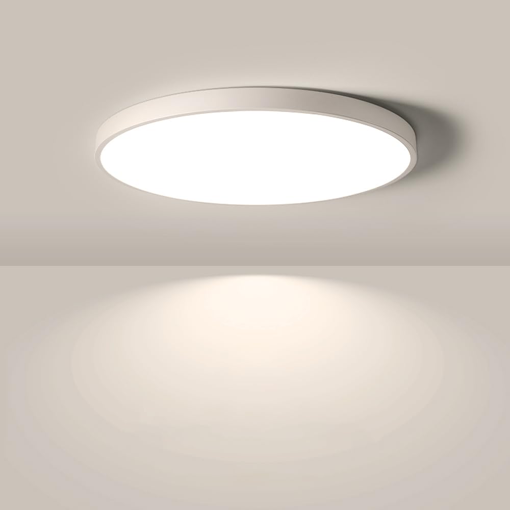 LightingWill 8.9 Inch LED Flush Mount Ceiling Light Fixture, 4000K Nurture White, 1800LM, 18W, Flat Modern Round Lighting Fixtur