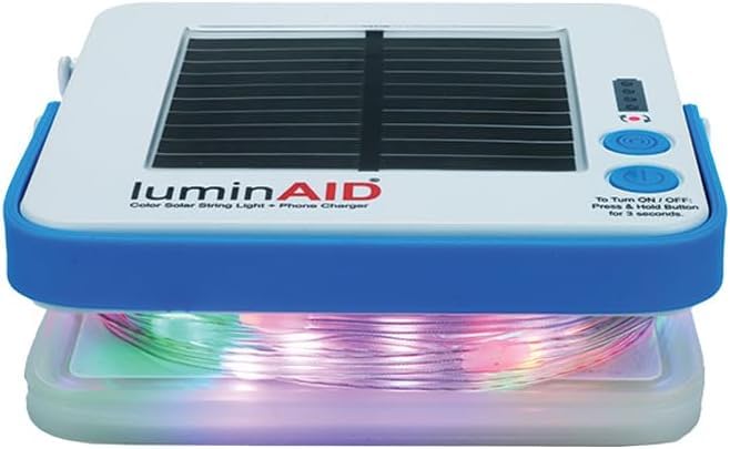 Luminaid Color Solar String Light With Phone Charger - Multicolor Tent Lights For Camping - 23 Ft Rechargeable String Lights Per