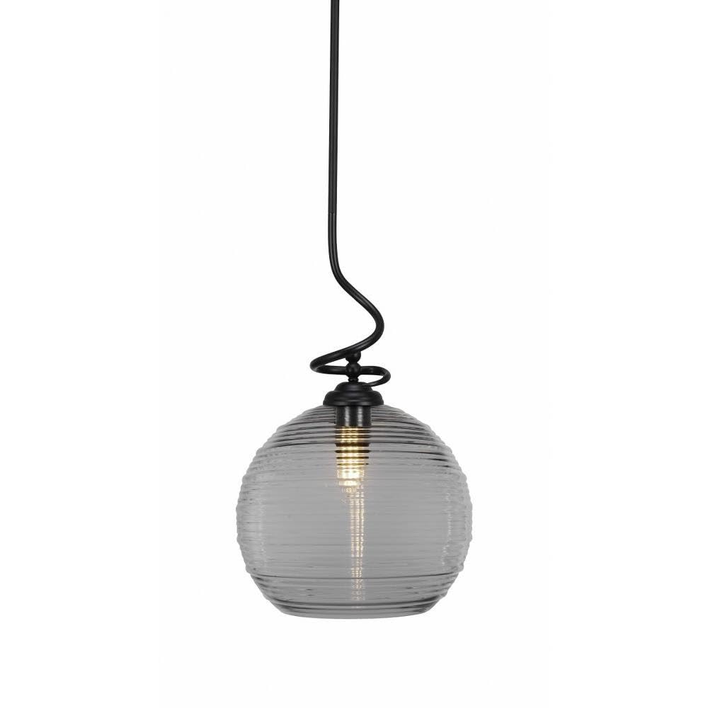 Toltec Lighting Capri 1 Light Pendant in Matte Black (900-MB-5130)