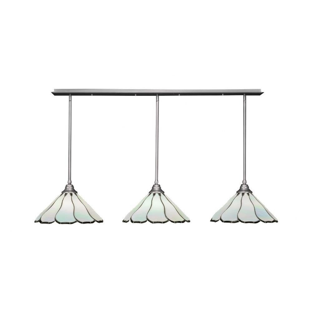 Toltec Lighting 3 Light Linear Pendalier in Brushed Nickel (48-BN-912)