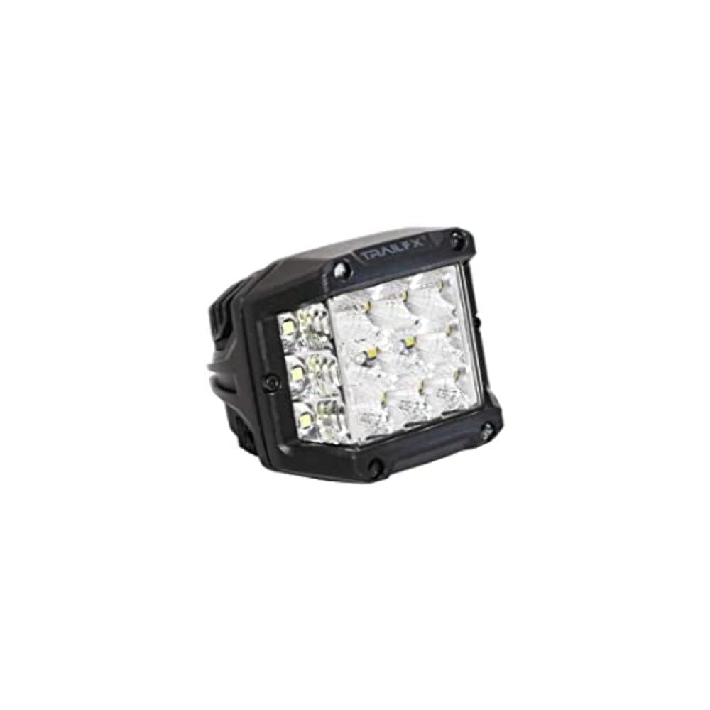 Trailfx 4 Inch Cube LED Light - Spot/Flood Combo Beam, 9000 Lumens, Model PODSIDEF, Includes Wiring Harness & Mounting Hardware