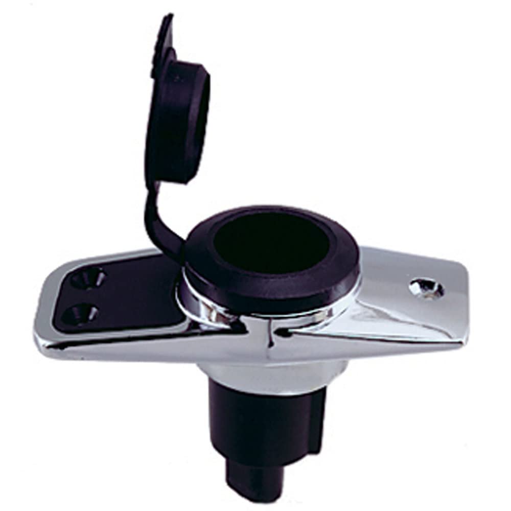 Perko 1060PB0DP Chrome-Plated 2-Pin Plug-in Light Base, 3.75in x 1.75in, Black, Zinc Alloy