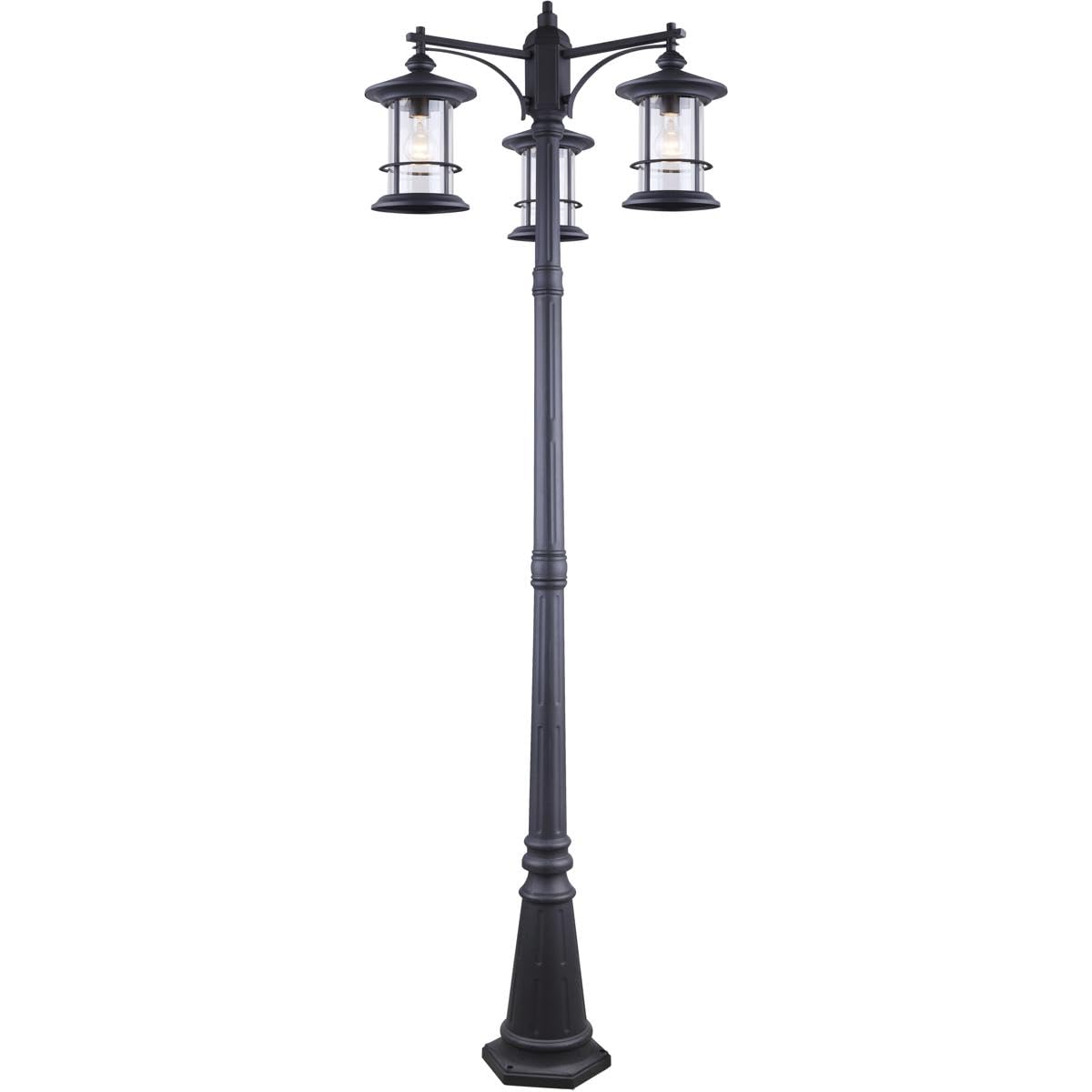 Canarm IOL156BK 3-Light Outdoor Post-Light, Black, Steel/Aluminum Diecast