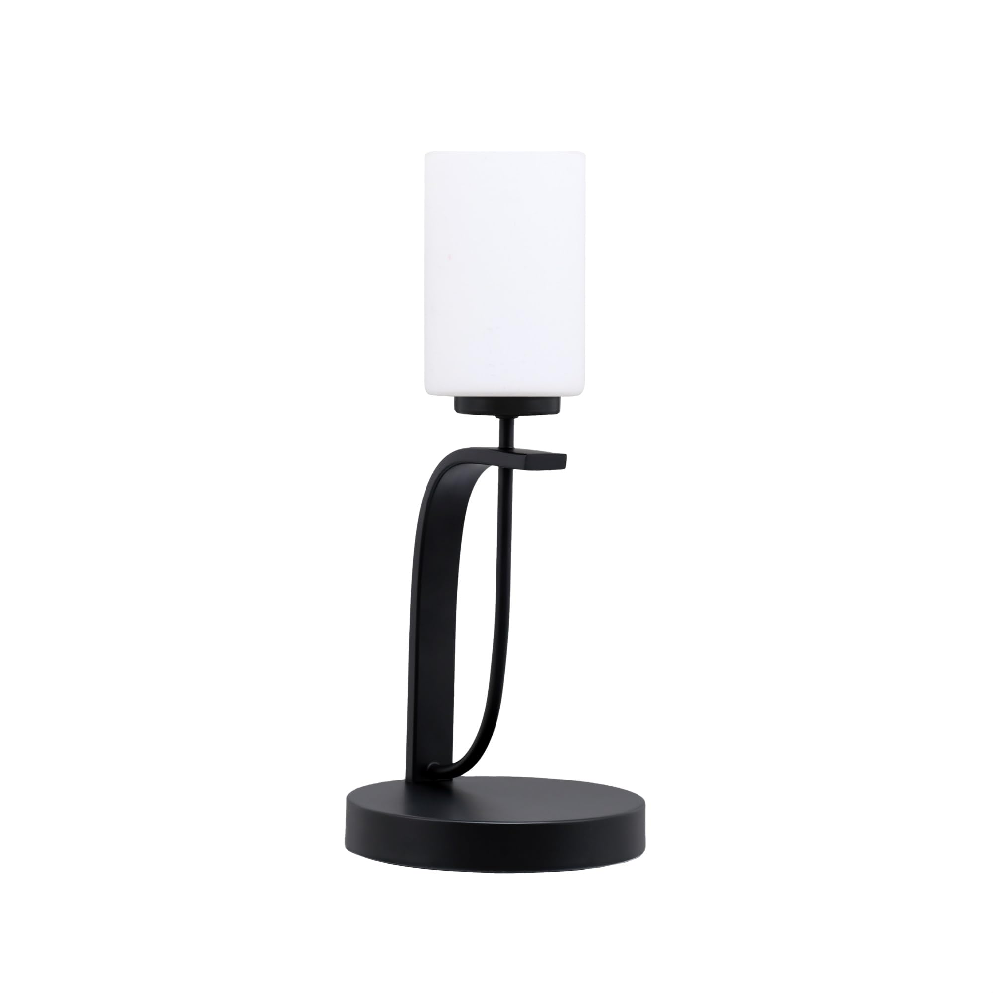 Cavella 1 Light Accent Lamp Shown in Matte Black Finish with 4&quot; White Muslin Glass