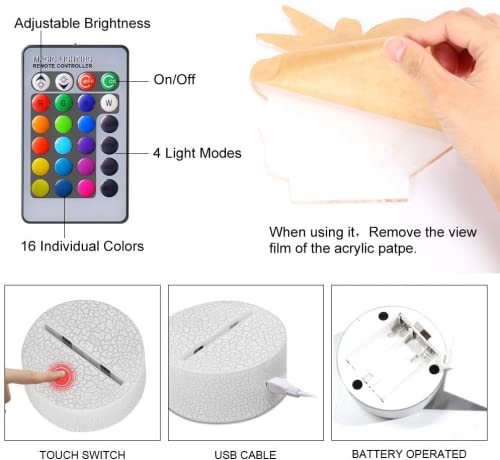 Light Me Up Batttlebus Game Room Night Lights Lamp 3D Vision Effect Led Night Light Desk Table Light Remote Control 16 Colors Bi