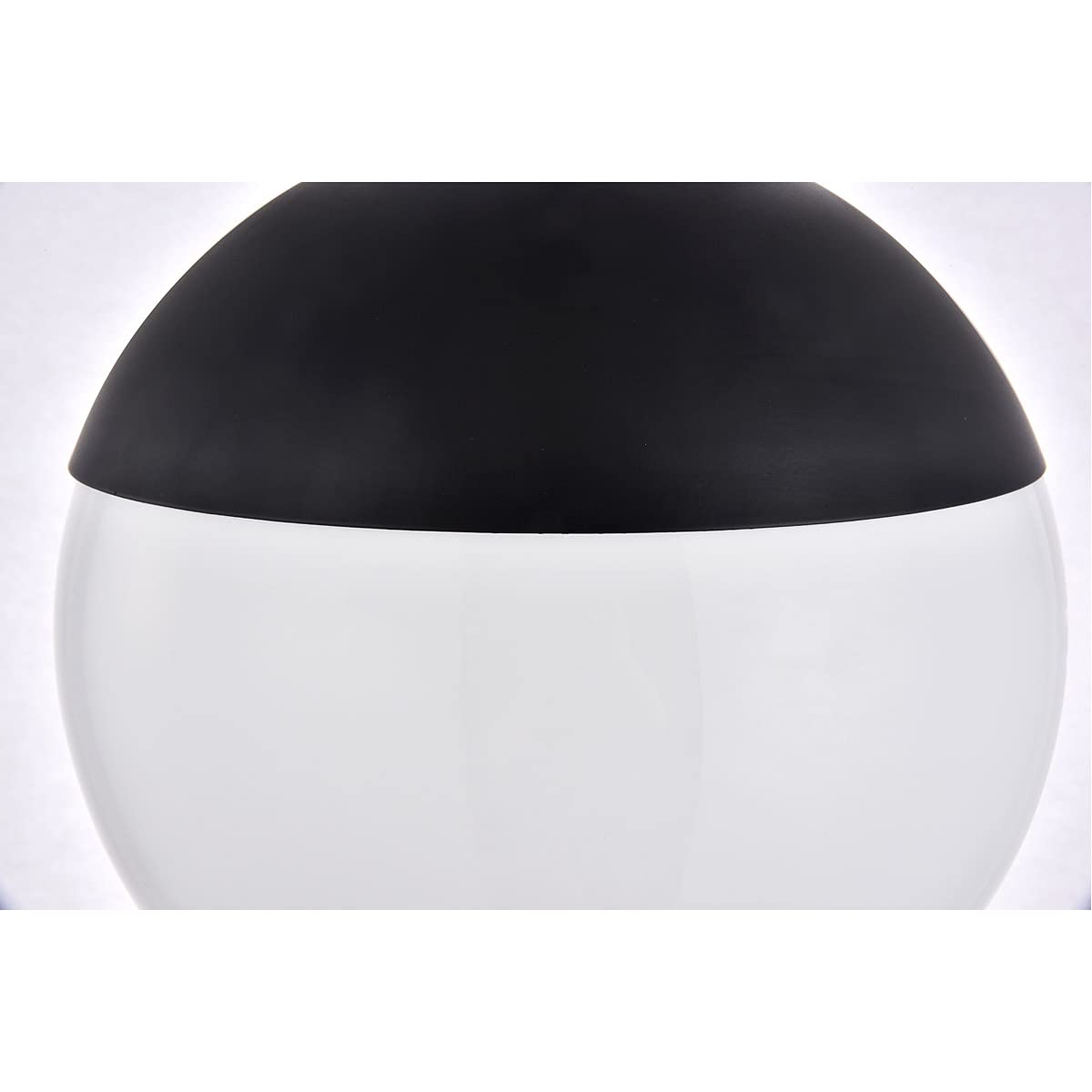 Elegant Lighting Living District Eclipse 1 Light Flush Mount, Black Metal, Frosted White Glass, Model LD6062BK