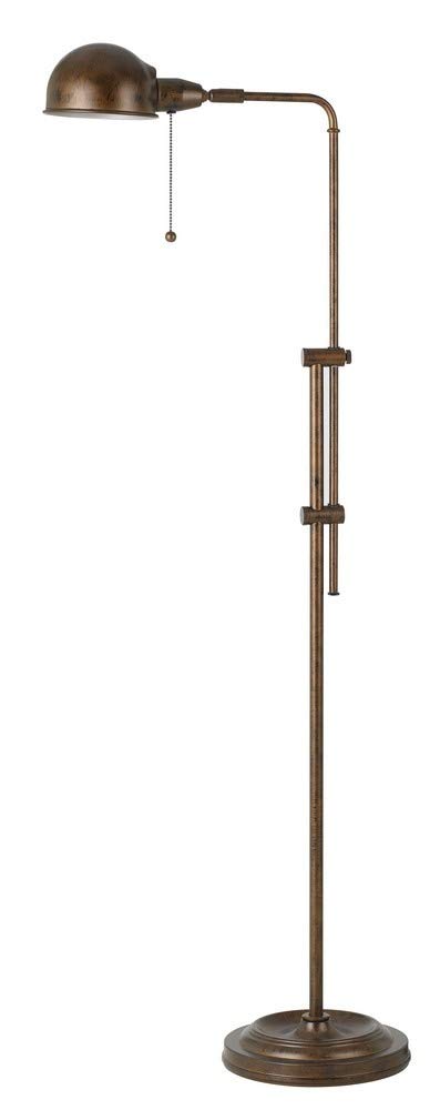 Cal 60W Croby Pharmacy Floor Lamp - Orange Metal, 21X10X58, Model Bo-2441Fl-Ru